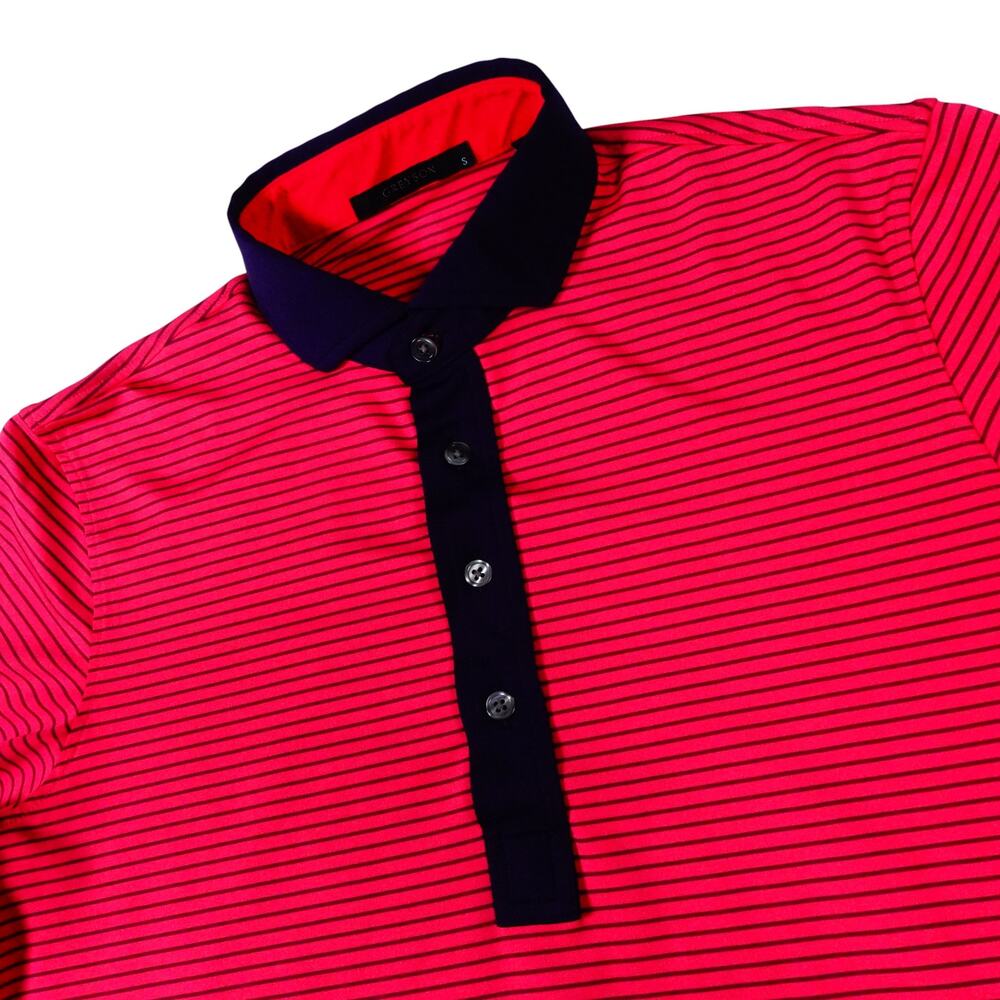 Greyson Grove XXIII Jordan Performance Pink Striped Golf Polo Shirt Men's Small